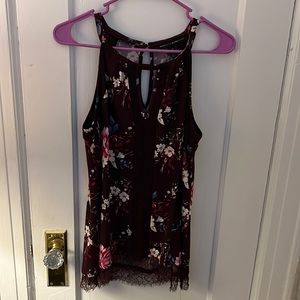 Maroon floral tank top